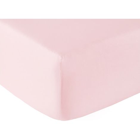 Drap housse coton 57 fils rose clair 160 x 200 cm (1/4)