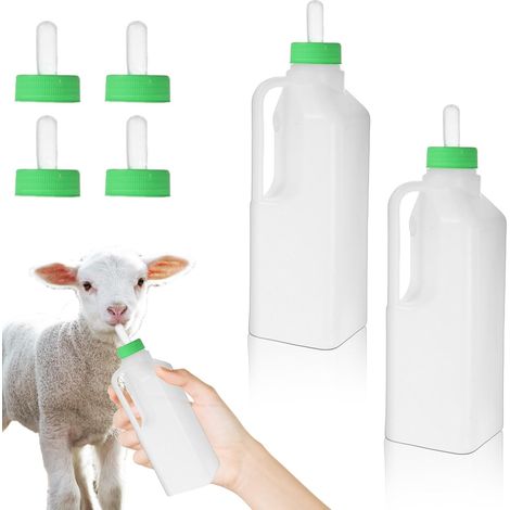 2 x Lamb Feeding Bottle: Goat Bottle with 4 Teats, Lamb Milk Bottle with Handle, 850 ml (1/5)