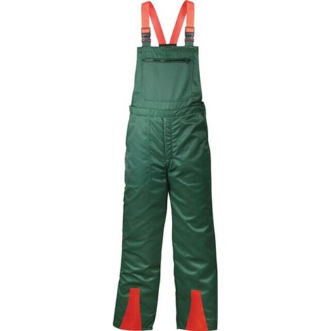 [NEUWERTIG] B-Ware FELDTMANN Schnittschutzlatzhose Arbeitshose Schnittschutz grün orange Größe45 (1/2)