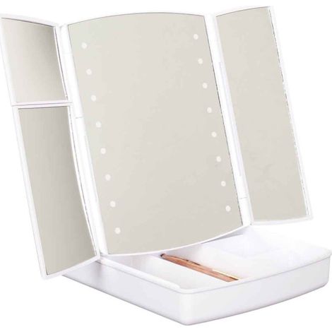 Miroir LED "Tiroir de Rangement" 24cm Blanc (1/5)