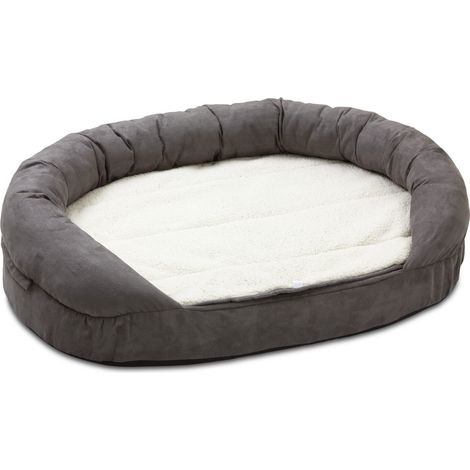 K&F Letto viscolastico letto grigio ovale letto 120 x 72 x 24 cm