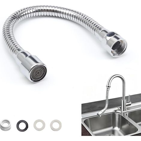 Rallonge Robinet 30cm Acier Inoxydable Flexible Réglable 360° avec Adaptateurs pour Cuisine Salle de Bain (1/5)