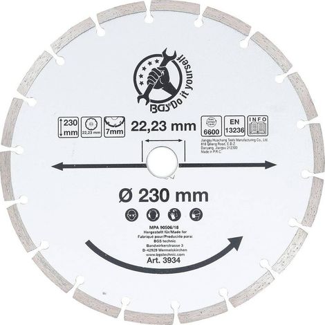 Disque de Coupe en Segments 230 mm - Coupe Précise et Durable, Acier, Pro - D-Work