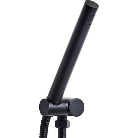 Ducha de mano moderno minimalista clásico redondo 1 modo de rociado metal negro Marfau