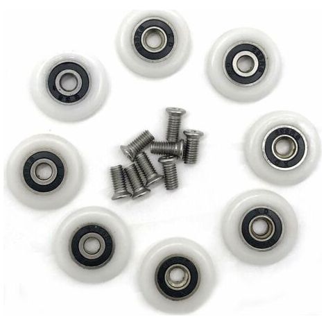 LaBlanc - Juego de 8 ruedas de repuesto para mampara de ducha de 23 mm de diámetro