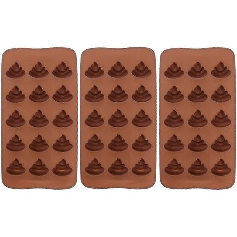 3 Stück 15 Lustige Kacka-Süßigkeitenformen Silikon-Backformen Hocker Eiswürfel Süßigkeiten Dessertform-Coffee (1/4)