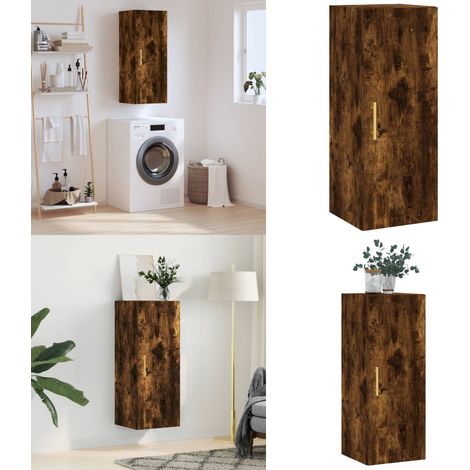 Armoire murale chêne fumé 34,5x34x90 cm - Meuble Mural - Armoire Murale - Rangement Mural - Meuble De Rangement - Armoire De Cuisine - Home & Living (1/5)