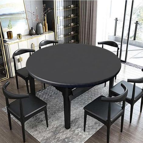 Housse de table élastique ronde 130cm, imperméable, résistante à l'huile, pour intérieur & extérieur