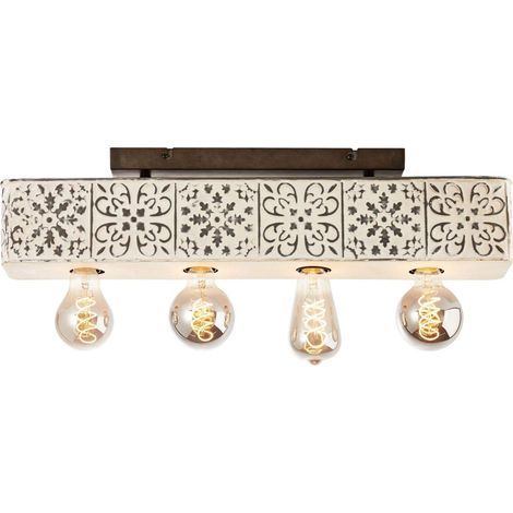 Vagos plafonnier 4 flammes noir/blanc éclairage intérieur, plafonniers, décoratif 4x A60, E27, 40W, convient aux lampes normales (non incluses) Convient aux lampes LED (1/4)