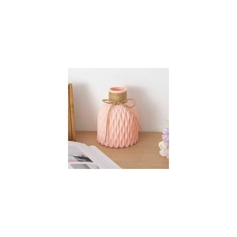 Vase nordique en céramique imitation pour fleurs séchées, rose, avec nœud papillon – (1/4)