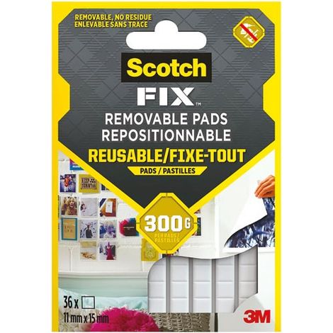 SCOTCH - Pastille double face bandelette 11 x 15 mm paquet de 36 (1/2)