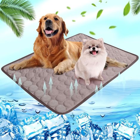 Tapis Rafraîchissant Chien, Tapis Coussin Réfrigérant Chien Froide Chien Tapis Lavable pour Animaux de Compagnie Adapté aux Petits Chiens et Chats, Marron, 50x40cm (1/4)