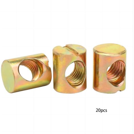 Lot de 20 écrous cylindriques, boulons à tête fendue M6 x 20 mm pour meubles, écrous métalliques, 2 x 0,96 cm, colorés (1/5)