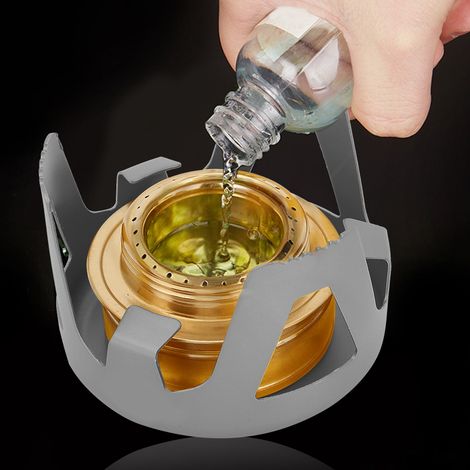 Réchaud à alcool portable ultra léger et mini pour barbecue et camping (gris) (1/5)