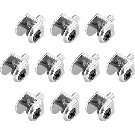 Étagère en verre Verre Supports montage pour arbre Clip 5-8mm, Type-04, 10Pcs (1/3)