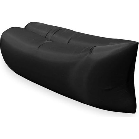 Aufblasbarer Liegestuhl und Sofa, selbstaufblasender, wasserdichter Strandstuhl für Camping, Garten, Festivals, Schwarz. (1/5)