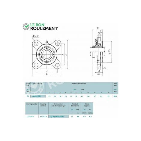 Palier fonte UCFS310-D1-NTN