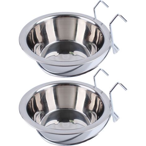 Filiyano-Gamelles suspendues en acier inoxydable pour chiens et chats - cage, niche, gamelle - lot de 2, 11 cm (1/4)