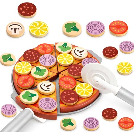 Tagliapizza in legno per bambini con velcro [2822] (1/5)