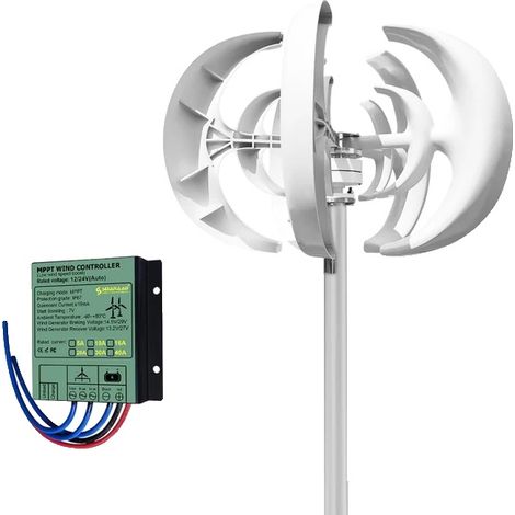 Éolienne, Axe Vertical, Système Énergétique Hybride, 24V, Avec contrôleur gratuit, 3000W (1/2)