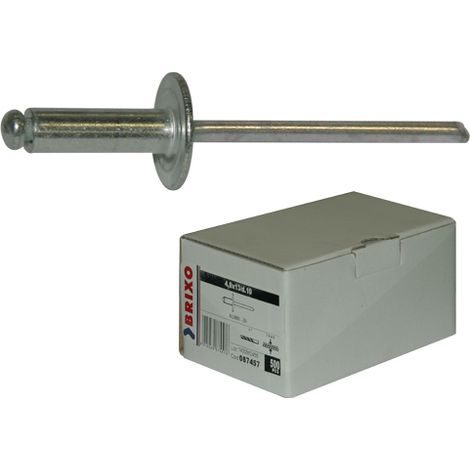 Rivetti Brixo Alluminio Testa Larga - Testa mm 10 -   mm 4,8 - L. mm 14 - 500 Pz (1/4)