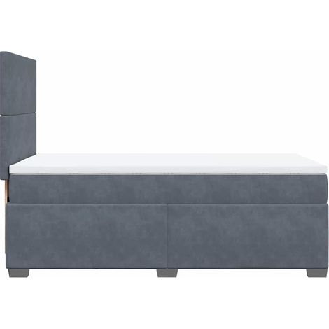 Maison Exclusive - Giroletto a Molle con Materasso Grigio Scuro 90x200 cm Velluto (1/5)