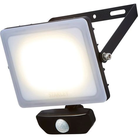 Stanley 30 Watt Outdoor LED Security Black Floodlight With PIR Motion Sensor