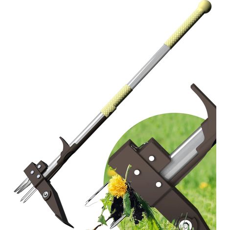 Gardtech Weed Puller with Stainless Steel 4-Claw & Foot Pedal Telescopic Dandelions Root Remover, Stand-up Manual Weed Tool for Garden Lawn(39 inch/100cm) Iron Handle (1/5)