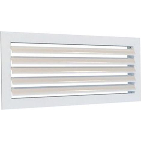 Atlantic – Grille aération VMC 300x150mm – Aluminium laqué blanc – Montage plafond – Ailette courbe réglable – 529253 (1/4)