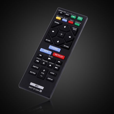 Mando a distancia de repuesto RMT-B126A de color negro elegante para reproductor Blu-ray Sony (1 unidad).