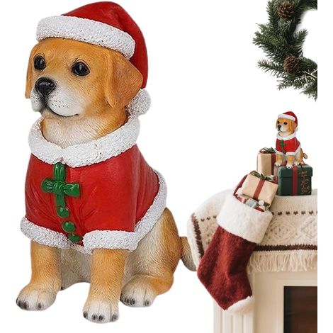 Statue canine en résine pour Noël Fournitures pour Fêtes et Décorations  Figurine de Noël en Résine Mignonne Dans Maison, Pièce, Bureau, École, Soirée Anniversaire et (1/5)