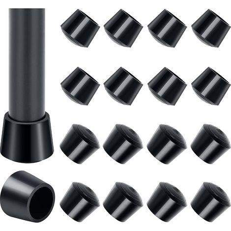 Juego de 16 tapones de goma para patas de sillas, resistentes a arañazos y silenciosos, para medidas exactas de patas de 25 a 26 mm.