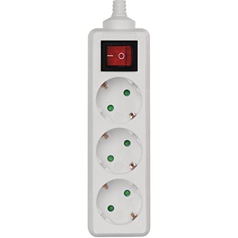 Emos – Ciabatta elettrica a 3 prese Schuko con interruttore, DG dc03 K P13 C (1/4)