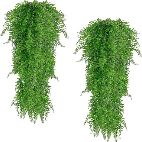 Plantes Artificielles Suspendues Fougère Vigne 80CM Plante Artificielle Résistante aux UV Fausses Feuilles de Lierre Décoration pour Intérieur Extérieur (1/5)