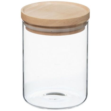 Bocal Verre et Bois Couvercle Hermétique Atmosphère 60 ml Lot de 2 (1/2)