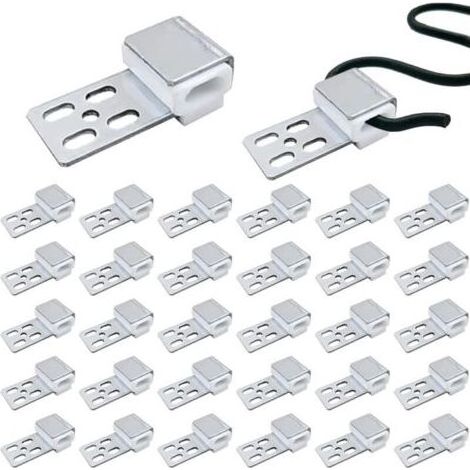 32 Pièces Canapés en Argent Clips, Ressort de Canapé en Métal, Kit de Ressorts pour Meubles, Pièces de Rechange pour Canapés, Clips de Ressorts pour Meubles à 5 Trous, pour Canapé, Canapé et Chaise (1/4)