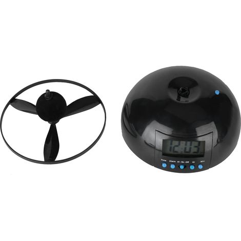 Réveil Volant Numérique LCD Mini Hélice Ronde Portatif Cadran Propre Maison (1/5)