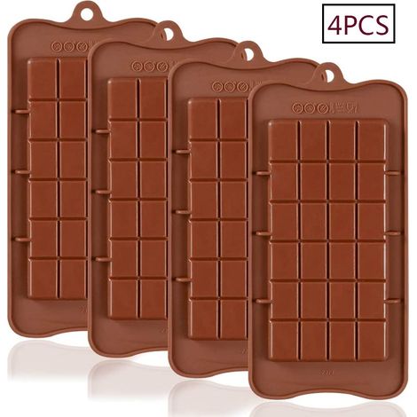 Barres de chocolat à partager, 4 morceaux, approuvées par la FDA, sans danger pour les aliments, antiadhésives, pour une alimentation saine et riche en protéines. (1/5)