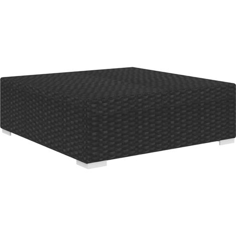 Repose-pied sectionnel 1 pc avec coussin Résine tressée Noir (1/5)
