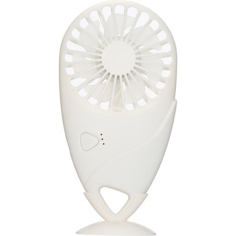 Mini ventilateur de poche portable avec base, format de poche, rechargeable par USB, 3 vitesses réglables, idéal pour les voyages, le bureau et la maison. (1/5)