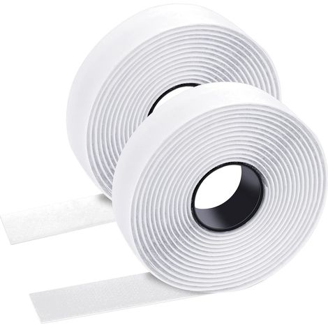 QAZQA Autocollant Double Face, Scratch Adhésif, Bande Scratch Adhésive, l'installation de ces attaches remplace les vis, les clous, les boutons-pression et les rivets, 2 cm x 1,8 m blanc