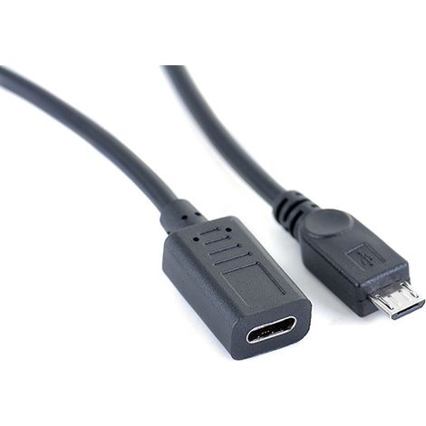 Type-C female to micro male data charging adapter cable for mobile phones and tablets, Android female USB Type-C adapter. (1/5)