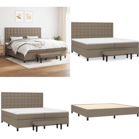 Boxspringbett mit Matratze Taupe 200x200 cm Stoff - Boxspringbett - Doppelbett - Bettsofa - Schlafsystem - Bettenausstattung - Home & Living