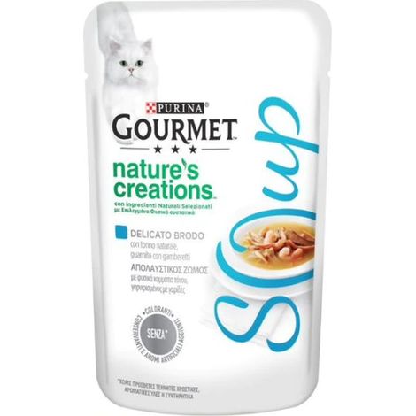 Purina Cat Gourmet Nature Creations Soup Brodo Tonno & Gamberetti - Bustina 40 Gr -