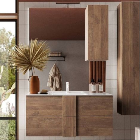 Mobile bagno sospeso Salemi100 colore rovere mercure 101x47x53H (1/5)