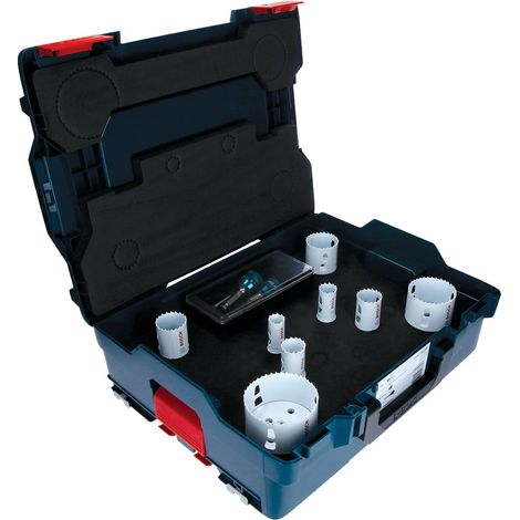 Bosch – Coffret de scies cloches 11 pièces 2608594271 – HSS bimétal avec 8 % cobalt – Diamètres 22 à 83 mm – Adaptateur Power Change inclus