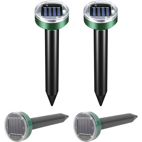 GARRYFIZH 4 Pcs Répulsif à Ultrasons Solaire pour Animaux – Technologie Ultrasons – pour Jardin Pelouse Extérieur (1/5)
