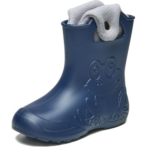 Ladeheid EVA Kinder Jungen Mädchen Gummistiefel Regenschuhe gefüttert Regenstiefel Gummischuhe LA-CA-04 (Marineblau/Grau, 30/31 EU)