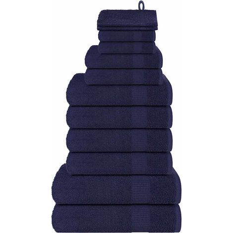 Lot de 12 serviettes FROGN bleu marine 360 g/m² (1/5)