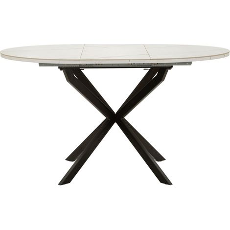 Table Salle Ă Manger Extensible "Martin" 100-140cm Noir & Blanc (1/5)